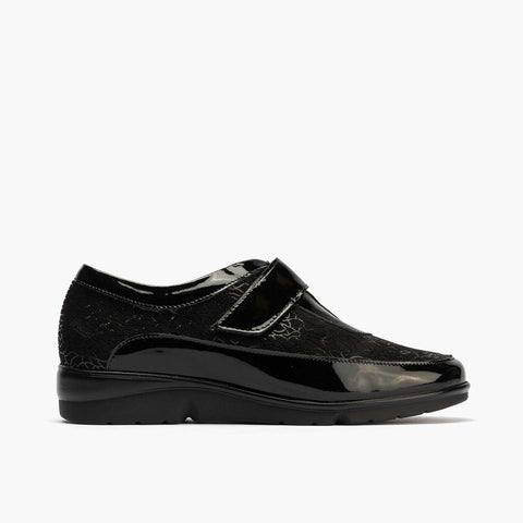 Scarpa sportiva in velcro da donna nera