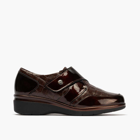 Blucher velcro in cocco per donne marroni