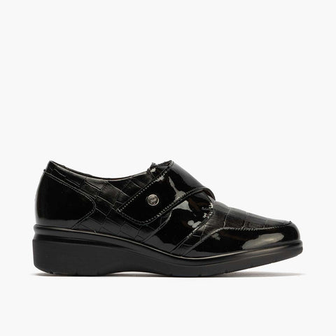 Blucher Velcro in Coco Black Woman