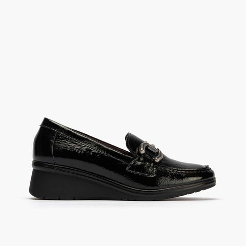 Mocassina adorna da donna nera