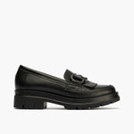 Napa moccasin avec des franges noires