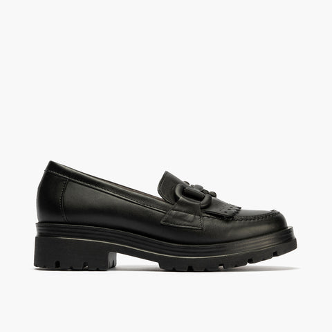 Napa moccasin with black woman fringes