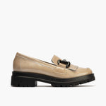 Mocassin en cuir breveté