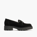Mocassin en daim noire femme