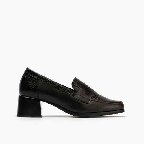 Mocassina combinata di donna nera