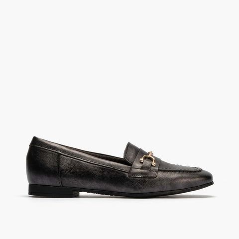 Donna laminato di moccasina antracite