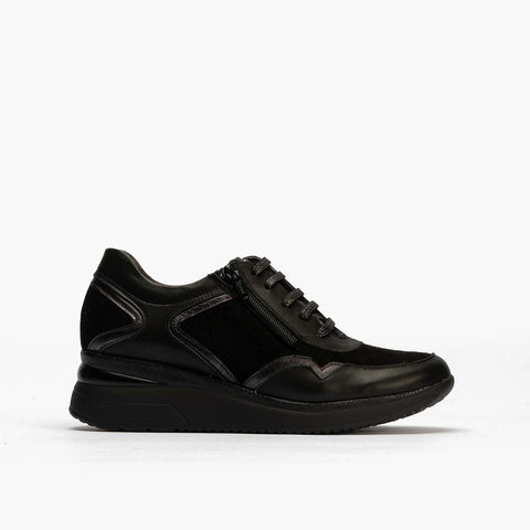 Scarpa Napa Sport con cerniera di donna nera