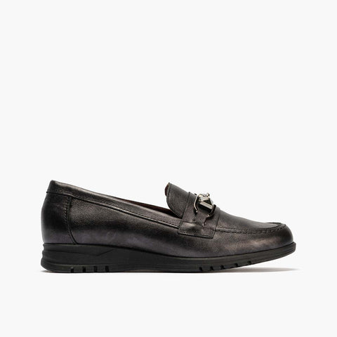 Moccasina con donna adornata antracite
