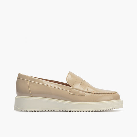 Mocasin mujer en piel charol BEIGE