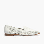 mocasin con picados mujer en piel napa BLANCO