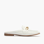 Mule con adorno metal mujer en piel napa BLANCO