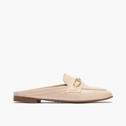 Mule con adorno metal mujer en piel napa ROSA