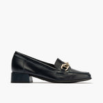 Mocasin con adorno metal mujer en piel napa AZUL