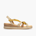Sandalia de tiras mujer con hebilla en yute AMARILLO