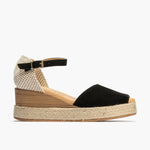 Valenciana mujer con hebilla en serraje NEGRO