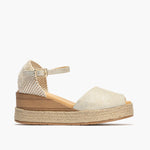 Valenciana mujer con hebilla en lino BLANCO