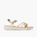 Sandalia pala mujer con hebilla en glitter PLATA