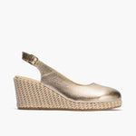 Valenciana salon mujer con hebilla en laminado ORO