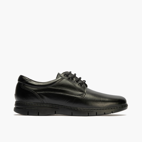 Scarpa blucher lisa nera uomo