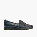 Manoletina mujer en piel combinada AZUL