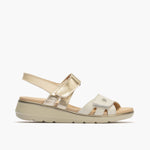 Sandalia doble velcro mujer en piel combinada BLANCO