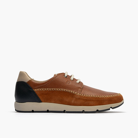 Blucher casual piel hombre cordones Marrón Claro