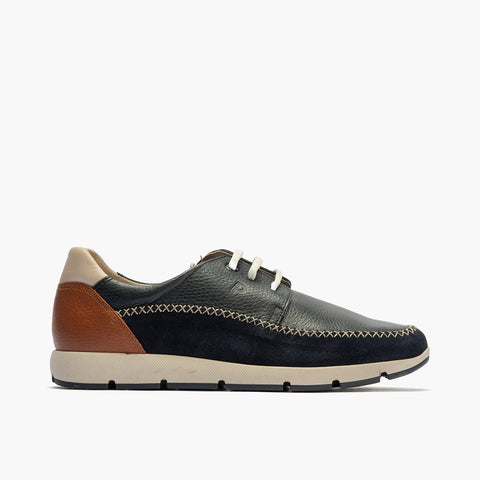 Blucher casual piel hombre cordones Azul