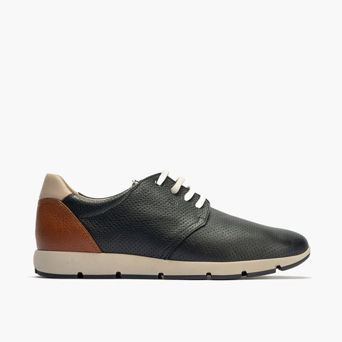 Blucher casual hombre piel cordones Azul