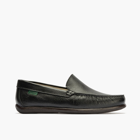 Mocasín liso piel hombre Negro
