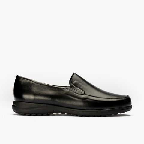 Shoe Moccasin Woman Black Heel