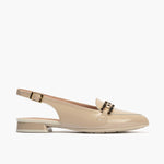 Lamianda Women's Moccasins with Cream Metal Chain Adorno