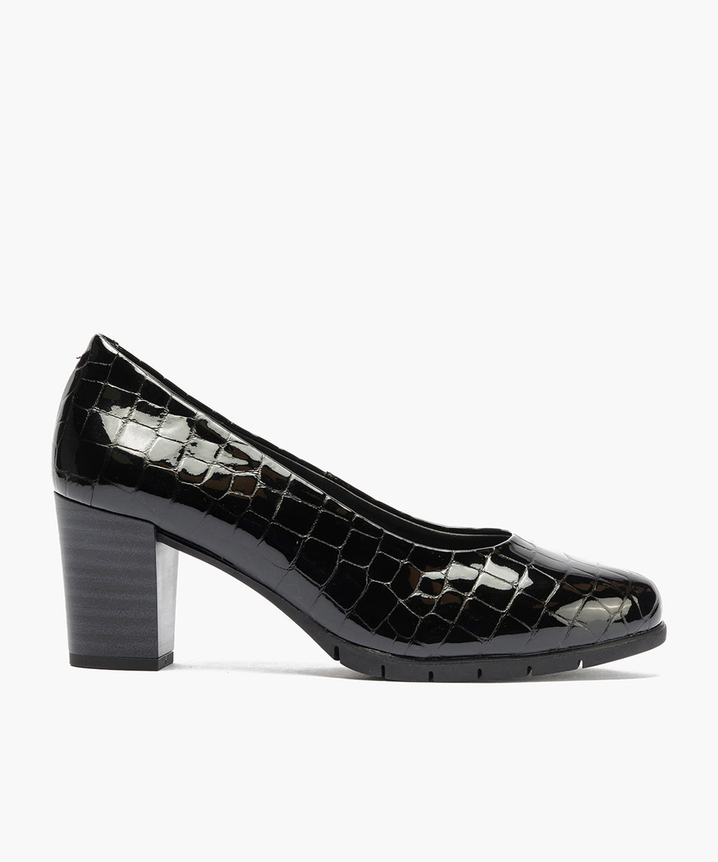Zapato de Salón Mujer Tacón Alto con Tapas Negro