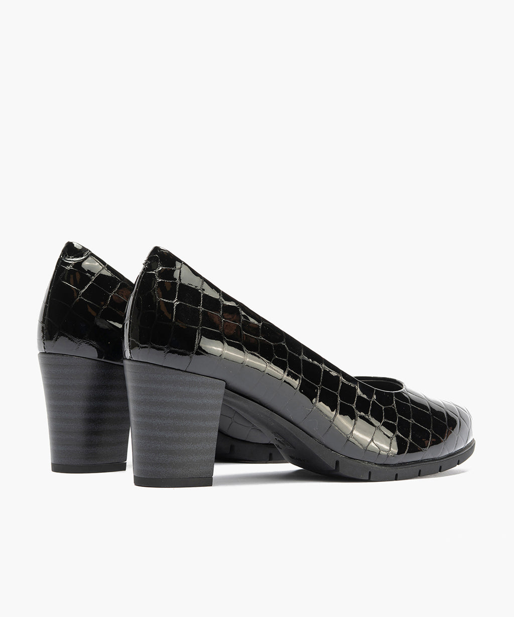 Zapato de Salón Mujer Tacón Alto con Tapas Negro