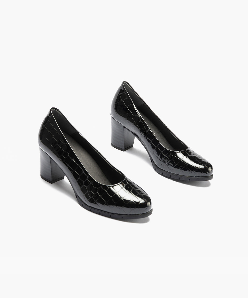 Zapato de Salón Mujer Tacón Alto con Tapas Negro