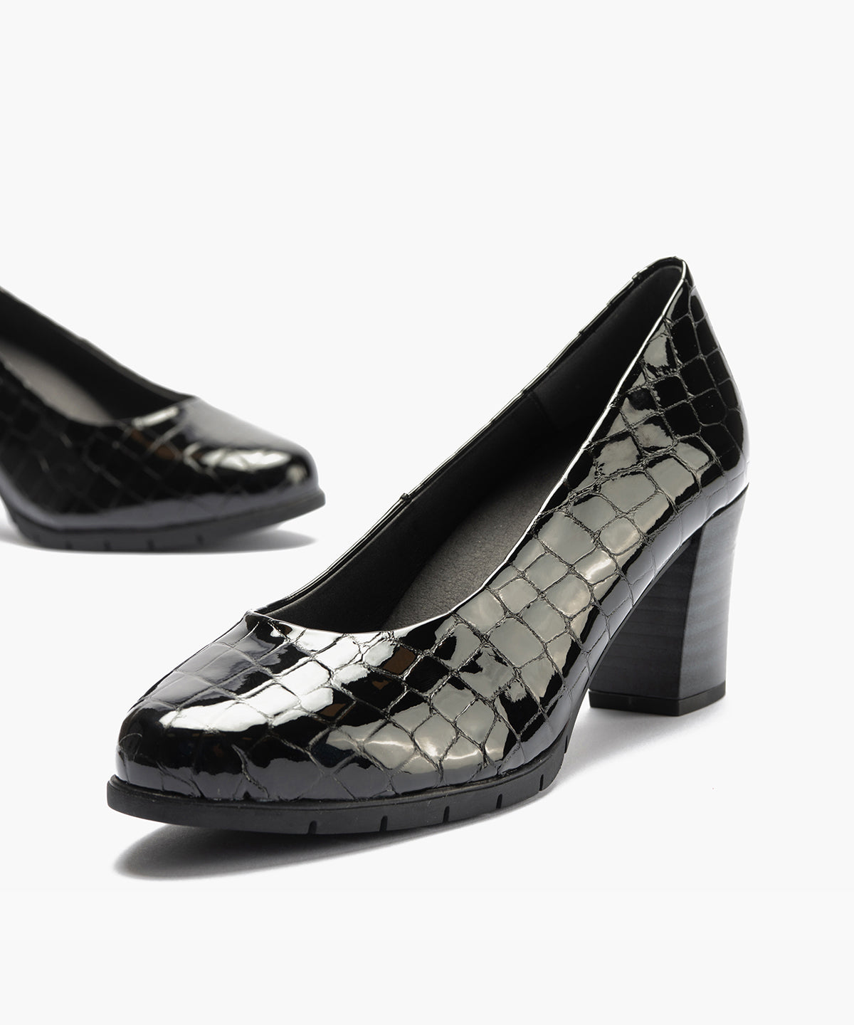 Zapato de Salón Mujer Tacón Alto con Tapas Negro