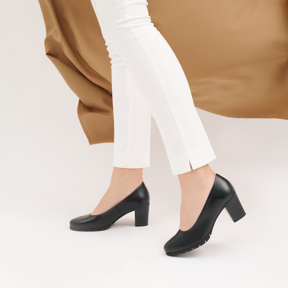 Zapato de Salón Mujer Tacón Alto con Tapas Negro