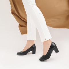 Zapato de Salón Mujer Tacón Alto con Tapas Negro