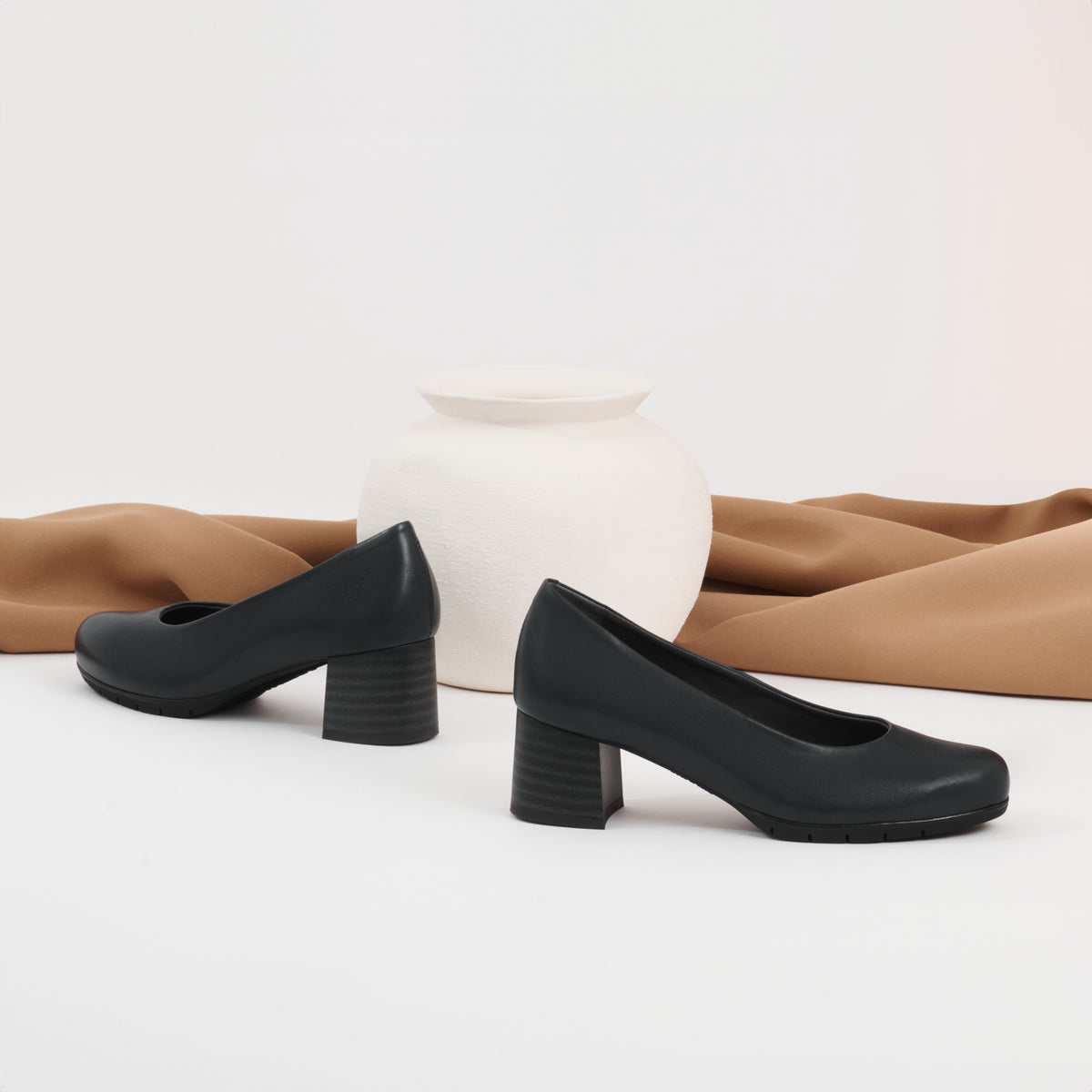 Zapato de Salón Mujer Tacón Medio con Tapas Azul