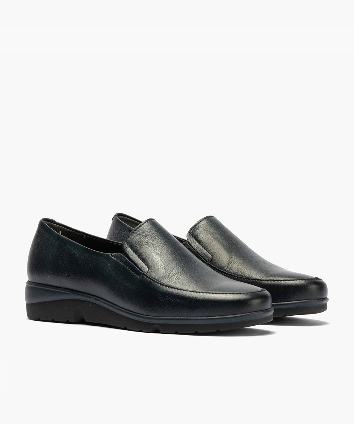 Mocasín Mujer Cuña Baja Azul