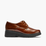 Blucher en Charol con cordones de mujer color cuero