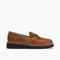Mocasín Combinado Ante de mujer color cuero