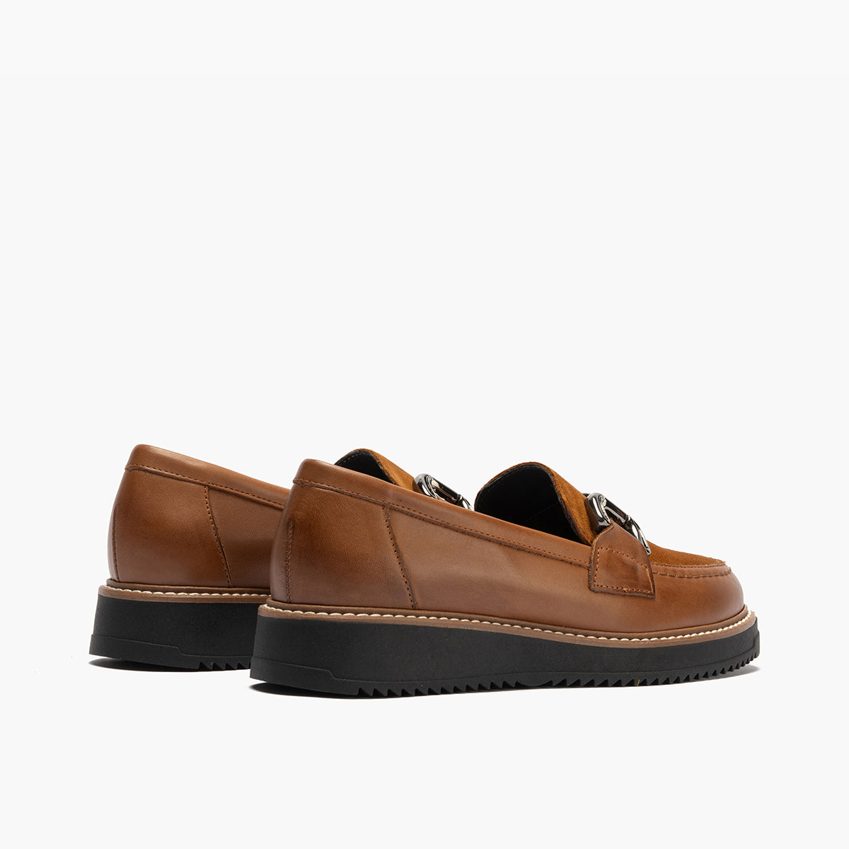 Mocasín Combinado Ante de mujer color cuero