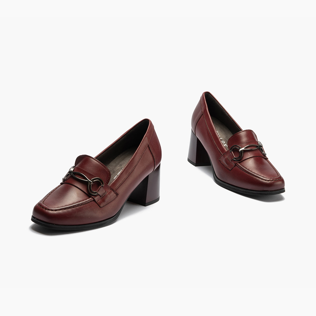 Mocasín en Napa con adorno de mujer color burdeos