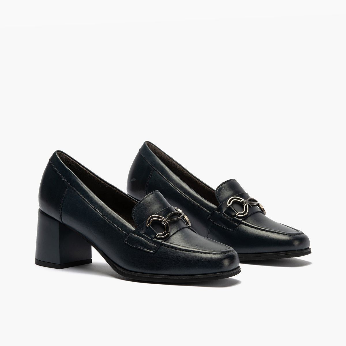 Mocasín en Napa con adorno de mujer color marino