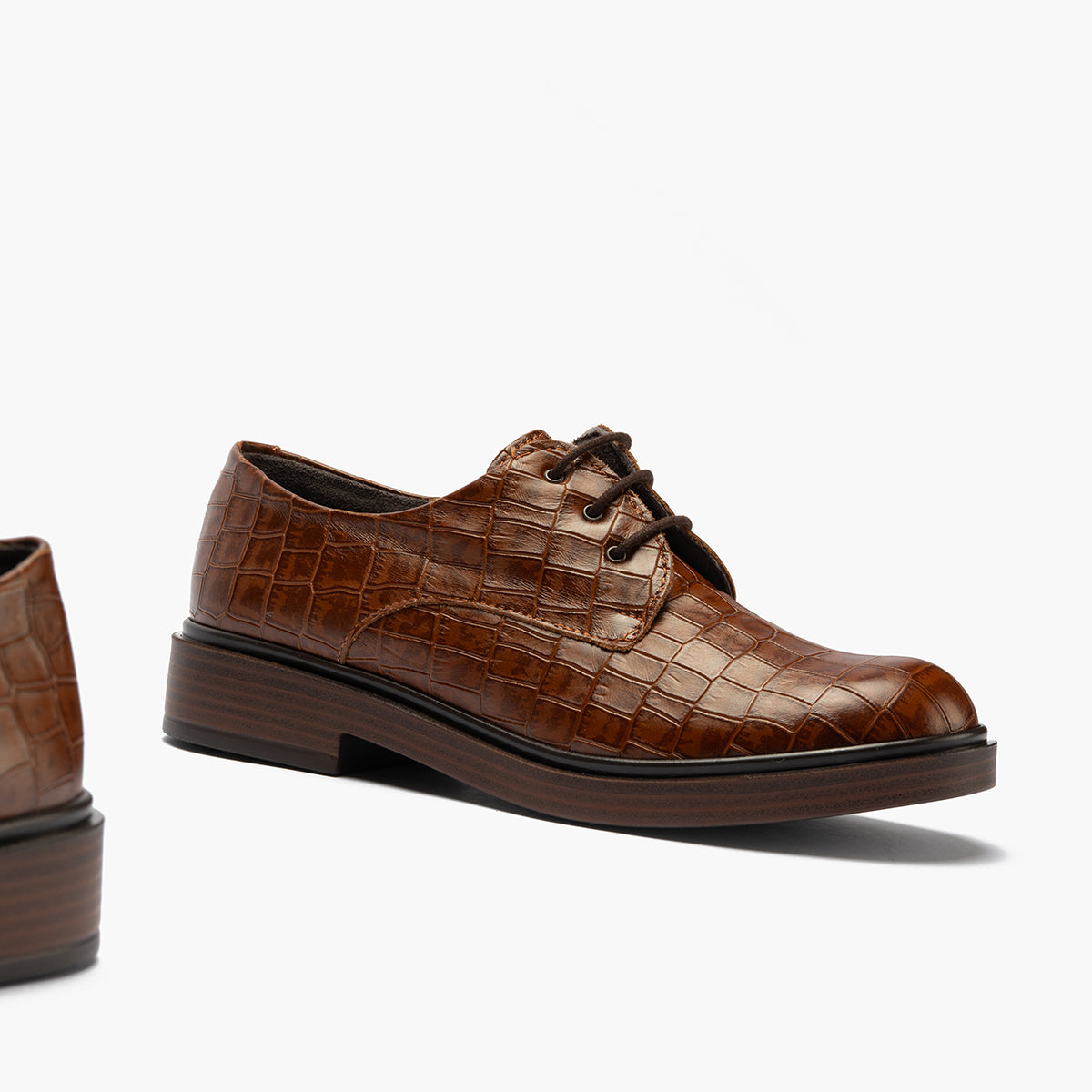 Blucher en Coco con cordones de mujer color cuero