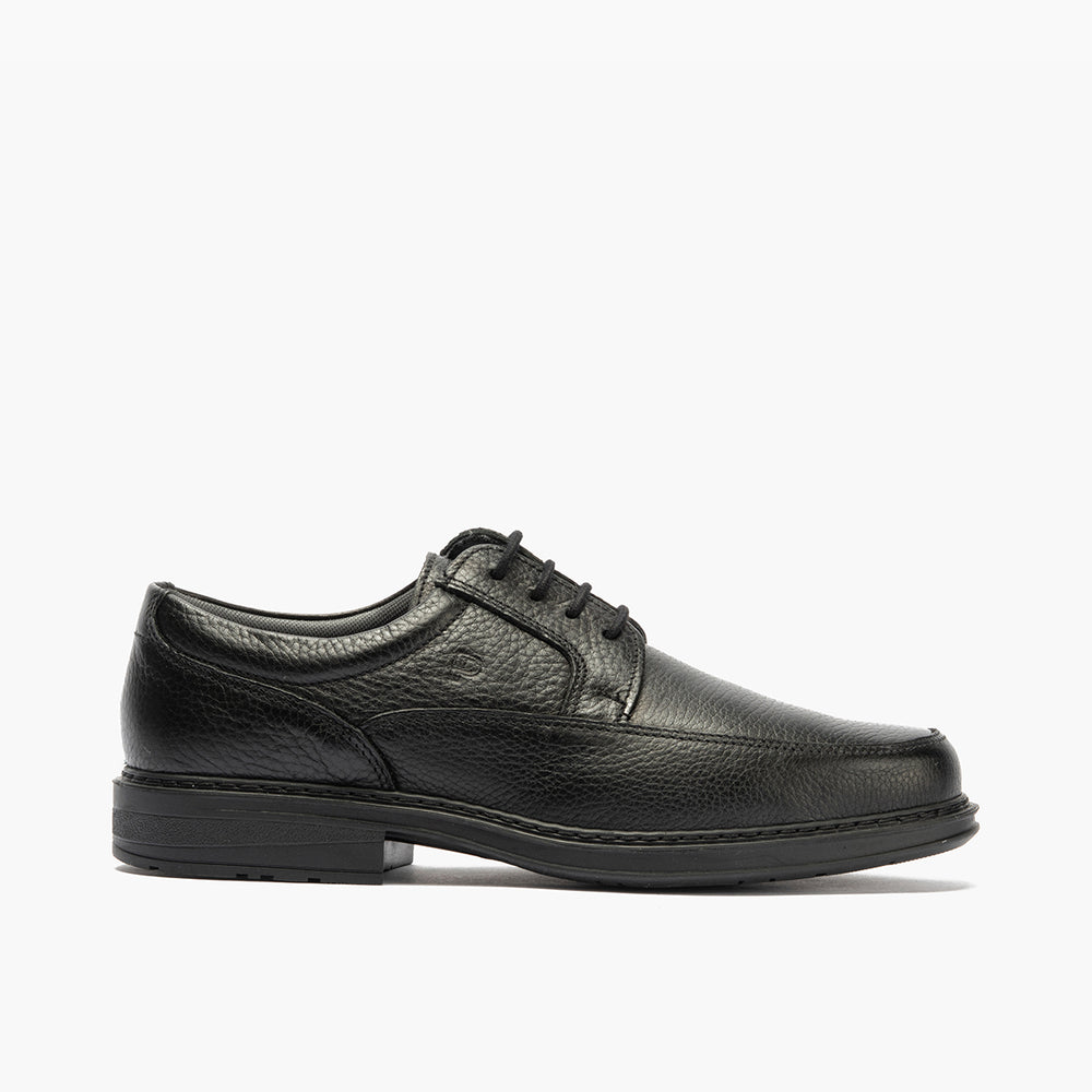 Zapato Blucher Hombre con Piel Bombeada Negro