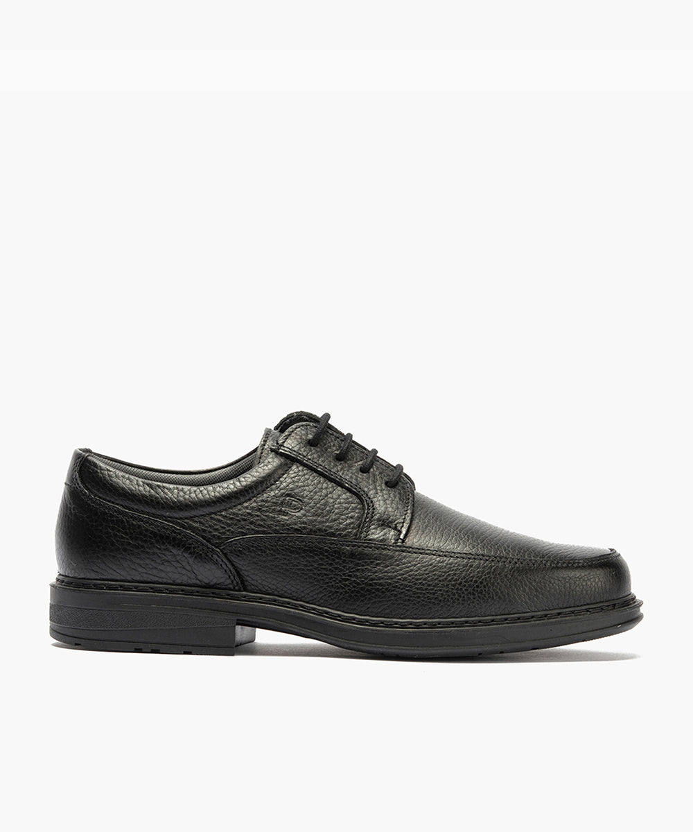 Zapato Blucher Hombre con Piel Bombeada Negro