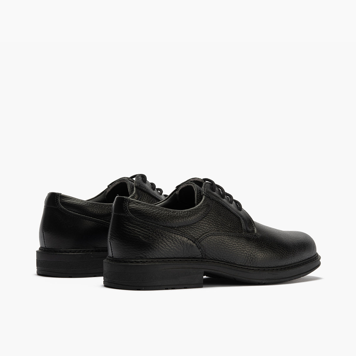 Zapato Blucher Hombre Piel Bombeada Negro