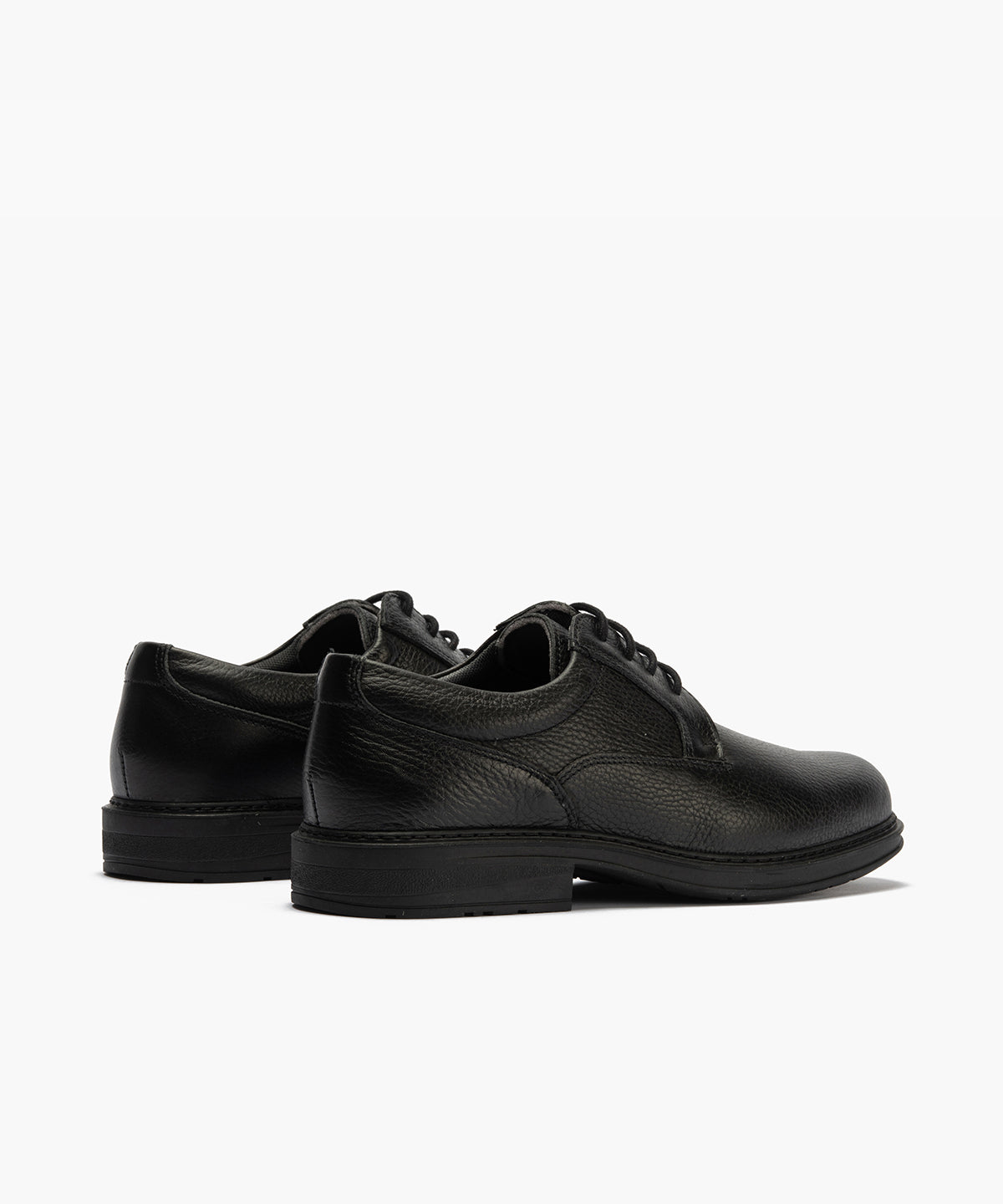 Zapato Blucher Hombre Piel Bombeada Negro