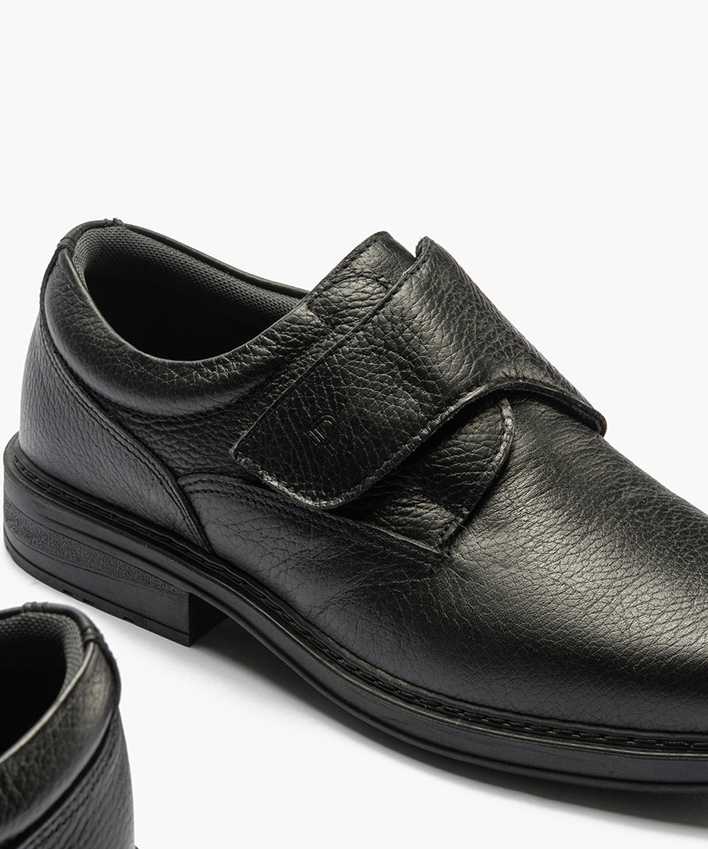 Zapato Blucher Hombre con Velcro Negro